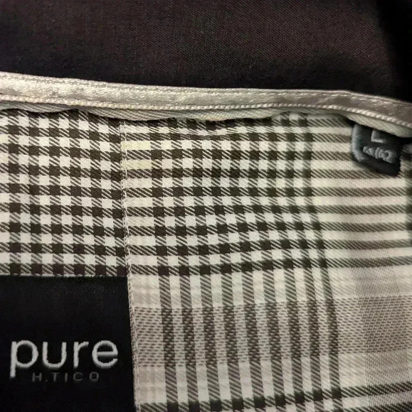 Men's Pure Brown & Blue Dress Shirt Button Down - size L excellent condition - Picture 3 of 3